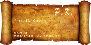 Preidt Kevin névjegykártya